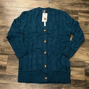 NWT Teal Cardigan Size Large